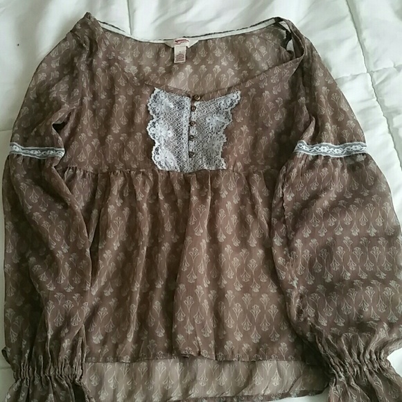 Arizona Jeans Co. See through long sleeve blouse.