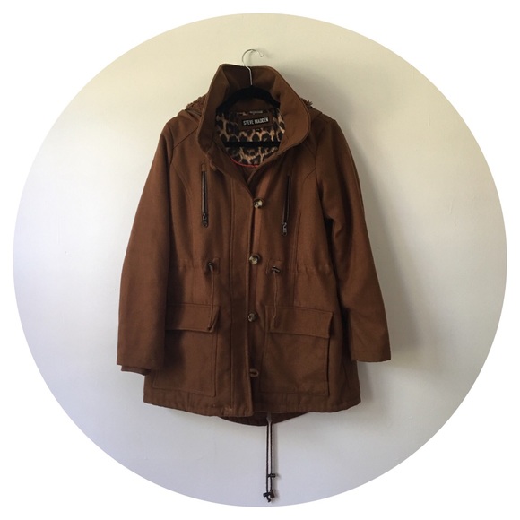 Steve Madden Utility Coat in Brown