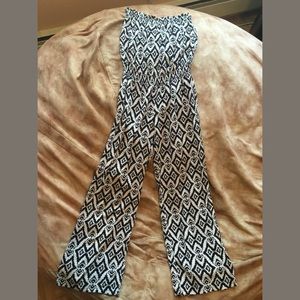 INC White and Black Romper, Size S