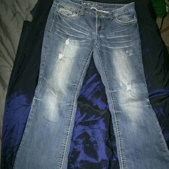 Distressed jeans