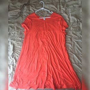orange t-shirt dress
