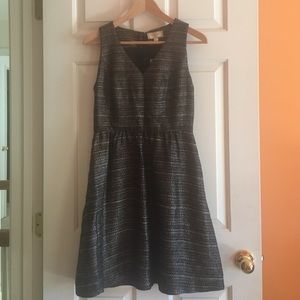 Anthropologie fit and flare gray dress