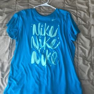 blue nike graphic tee