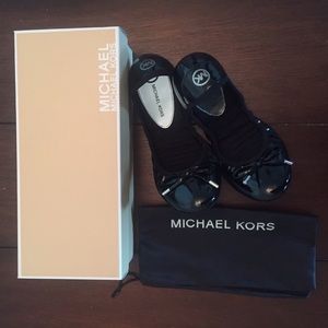 Michael Kors Black Patent Leather Ballet Flats