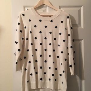 😍XL cream sweater with black polka dots 😍