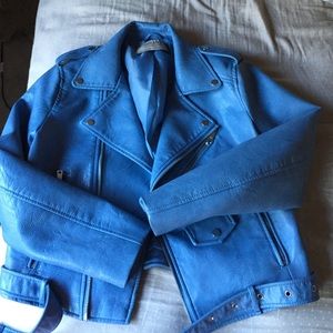 Zara Jackets & Coats - Zara light blue faux leather jacket Zara Jackets & Coats - Zara light blue faux leather jacket