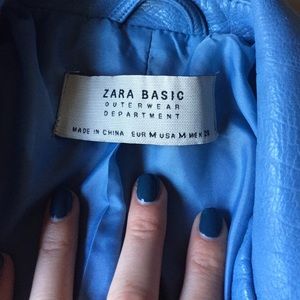 Zara Jackets & Coats - Zara light blue faux leather jacket Zara Jackets & Coats - Zara light blue faux leather jacket