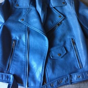 Zara Jackets & Coats - Zara light blue faux leather jacket Zara Jackets & Coats - Zara light blue faux leather jacket