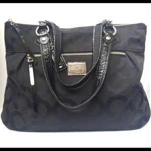 Black Poppy Coach Purse