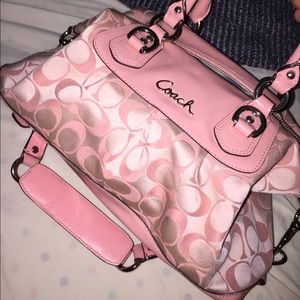 Pink Coach bag, used twice