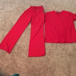 Cherokee red matching scrub set