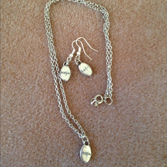 Imagine silver tone necklace and earring set