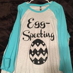 Egg-specting maternity shirt, 3x