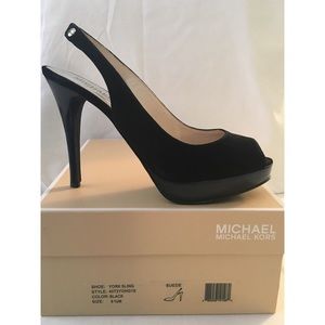 Michael Kors York Sling Back Suede Heel