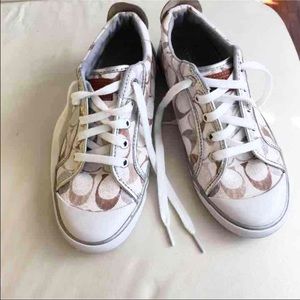 Coach logo canvas casual sneakers, 8.5