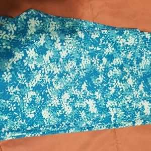 LuLaRoe OS Leggings, blue speckles, EUC