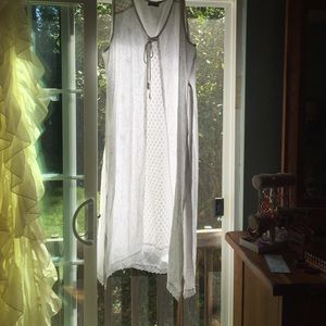 A white rayon dress.