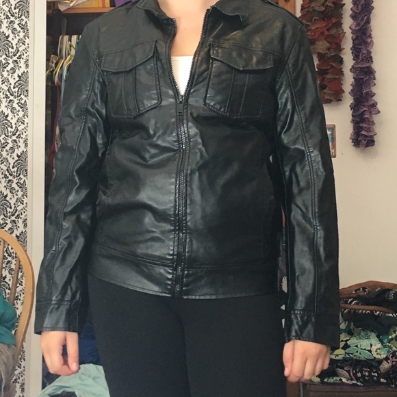 Black leather jacket