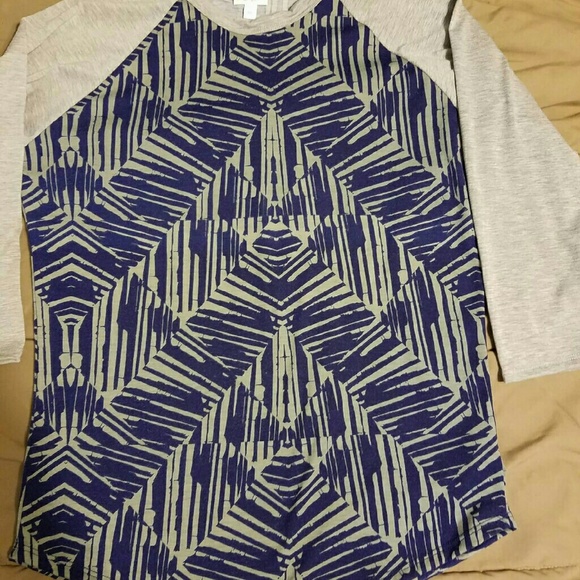 LuLaRoe Medium Randy, gray & purple, EUC