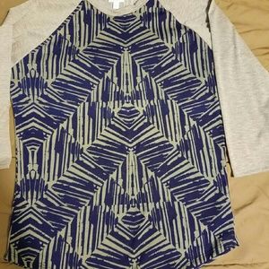 LuLaRoe Medium Randy, gray & purple, EUC