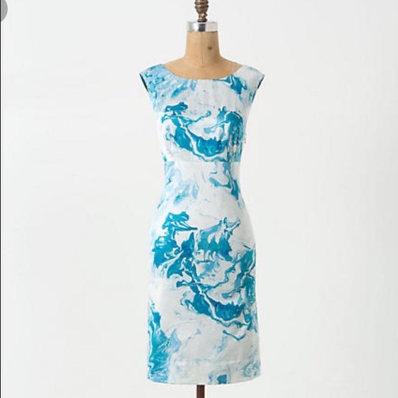 Anthropologie Marbled Waters Shift Dress Size 8