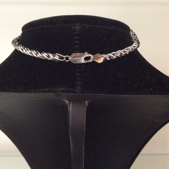 9" Oxidized Sterling Silver Rope Bracelet - Picture 3 of 3