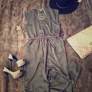 H&M Olive Jumpsuit