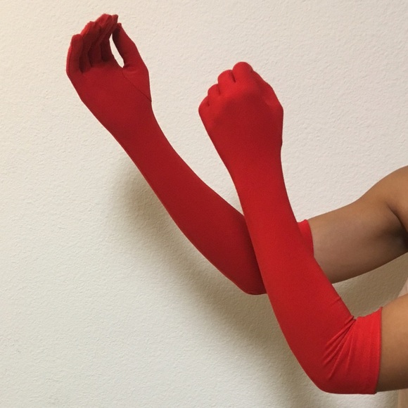 Red costume gloves