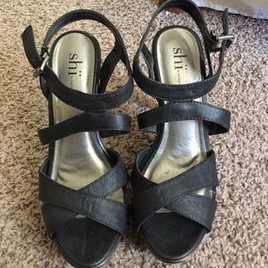 Black Strappy Heel Sandals