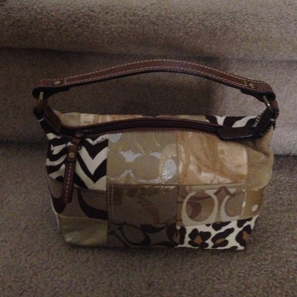 Animal print coach pouch