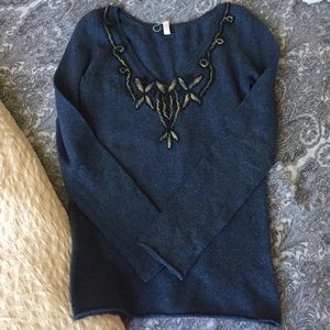 Cozy embroidered Free People sweater