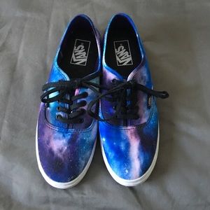 Worn 1 time Galaxy Vans size 8 women's