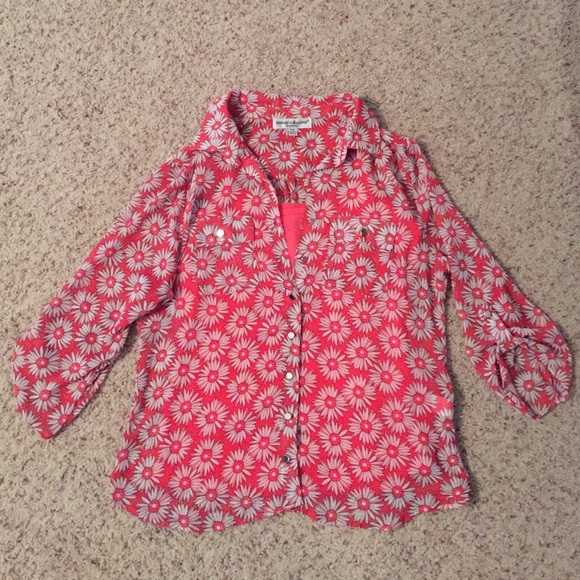 Rebecca Malone Coral Flower Top