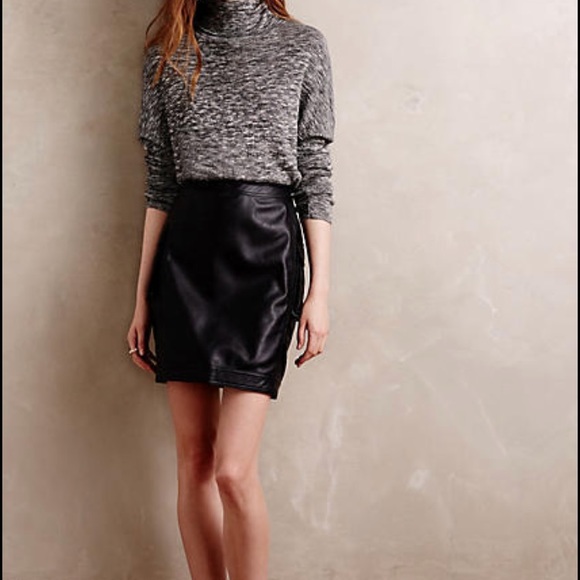 Anthropologie mo:vint New York vegan leather skirt - Picture 3 of 7