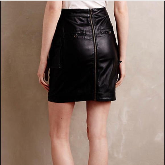 Anthropologie mo:vint New York vegan leather skirt - Picture 2 of 7