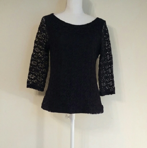Banana Republic Reposh navy lace blouse.