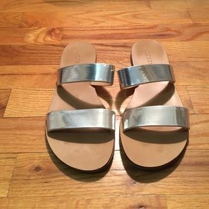 J.Crew Women's Metallic Silver Sandals