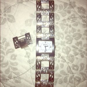 Brighton Silver Square Watch