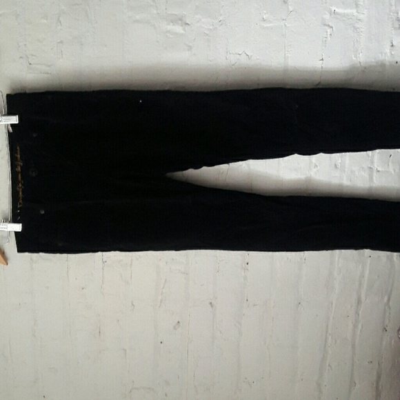 Black velvet skinny pants