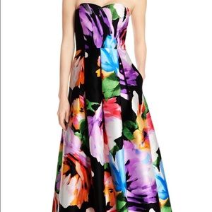 Ellen Tracy strapless floral gown size 2