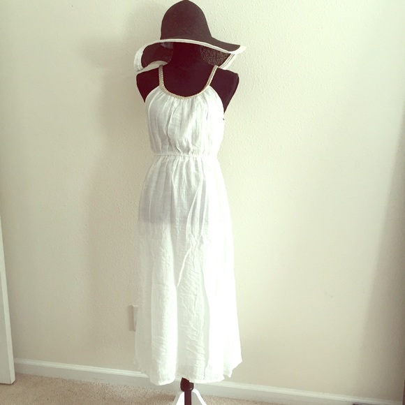 White and Gold Maxi Dress