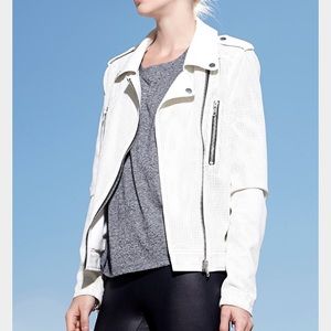 Perforated White Leather Jacket