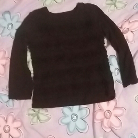 Black Ruffled long sleeved shirt