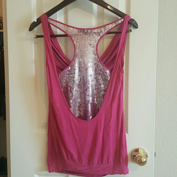 Express pink tunic with embellished back