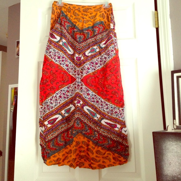 Bohemian style maxi skirt