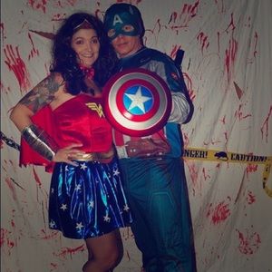 Captain America Adult Men Costume w/shield