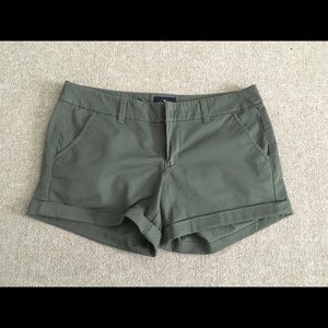 American Eagle Olive Green Midi Shorts