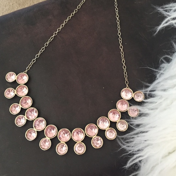 SOLD Pink&Gold Statement Necklace - Picture 1 of 3