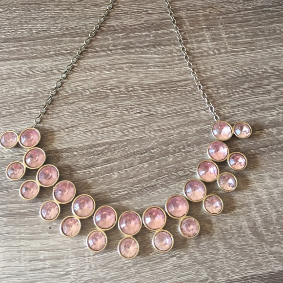 SOLD Pink&Gold Statement Necklace - Picture 3 of 3