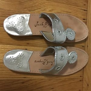 Jack Rogers Hamptons Sandal in Silver